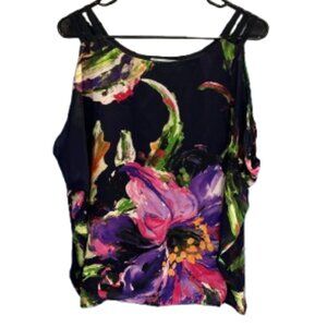 🌺 Camilla Tree Cold Shoulder Floral Top – Size S 🌺